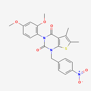 molecular formula C23H21N3O6S B11437907 3-(2,4-dimethoxyphenyl)-5,6-dimethyl-1-(4-nitrobenzyl)thieno[2,3-d]pyrimidine-2,4(1H,3H)-dione 