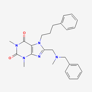 molecular formula C25H29N5O2 B11437988 8-{[benzyl(methyl)amino]methyl}-1,3-dimethyl-7-(3-phenylpropyl)-3,7-dihydro-1H-purine-2,6-dione 