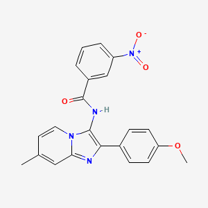 molecular formula C22H18N4O4 B11438040 N-[2-(4-methoxyphenyl)-7-methylimidazo[1,2-a]pyridin-3-yl]-3-nitrobenzamide 