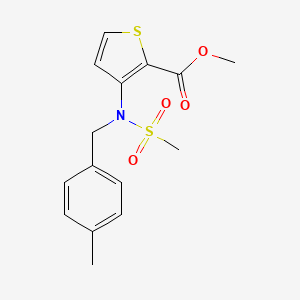 molecular formula C15H17NO4S2 B11438088 Methyl 3-{N-[(4-methylphenyl)methyl]methanesulfonamido}thiophene-2-carboxylate 