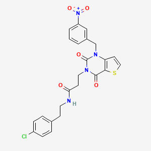 molecular formula C24H21ClN4O5S B11438116 N-(4-chlorophenethyl)-3-(1-(3-nitrobenzyl)-2,4-dioxo-1,2-dihydrothieno[3,2-d]pyrimidin-3(4H)-yl)propanamide 