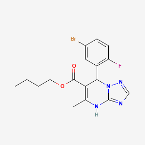 molecular formula C17H18BrFN4O2 B11438120 Butyl 7-(5-bromo-2-fluorophenyl)-5-methyl-4,7-dihydro[1,2,4]triazolo[1,5-a]pyrimidine-6-carboxylate 