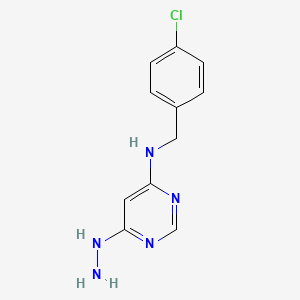 molecular formula C11H12ClN5 B11438132 N-(4-chlorobenzyl)-6-hydrazinylpyrimidin-4-amine 