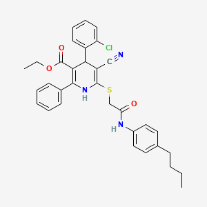 molecular formula C33H32ClN3O3S B11438195 Ethyl 6-({2-[(4-butylphenyl)amino]-2-oxoethyl}sulfanyl)-4-(2-chlorophenyl)-5-cyano-2-phenyl-1,4-dihydropyridine-3-carboxylate 