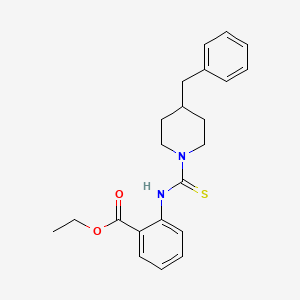 molecular formula C22H26N2O2S B11438219 Ethyl 2-{[(4-benzylpiperidin-1-yl)carbonothioyl]amino}benzoate 