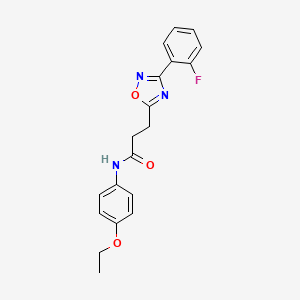 molecular formula C19H18FN3O3 B11438229 N-(4-ethoxyphenyl)-3-[3-(2-fluorophenyl)-1,2,4-oxadiazol-5-yl]propanamide 