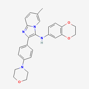 molecular formula C26H26N4O3 B11438237 N-(2,3-dihydro-1,4-benzodioxin-6-yl)-6-methyl-2-[4-(morpholin-4-yl)phenyl]imidazo[1,2-a]pyridin-3-amine 