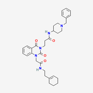 molecular formula C33H41N5O4 B11438242 N-(1-benzylpiperidin-4-yl)-3-(1-(2-((2-(cyclohex-1-en-1-yl)ethyl)amino)-2-oxoethyl)-2,4-dioxo-1,2-dihydroquinazolin-3(4H)-yl)propanamide 