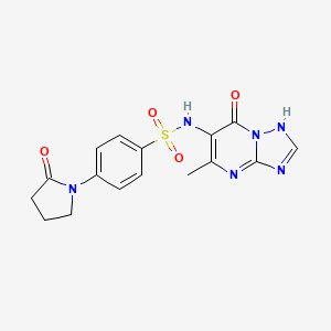 molecular formula C16H16N6O4S B11438245 N-(7-hydroxy-5-methyl[1,2,4]triazolo[1,5-a]pyrimidin-6-yl)-4-(2-oxopyrrolidin-1-yl)benzenesulfonamide 