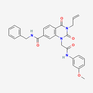 molecular formula C28H26N4O5 B11438250 N-benzyl-1-[2-(3-methoxyanilino)-2-oxoethyl]-2,4-dioxo-3-prop-2-enylquinazoline-7-carboxamide 