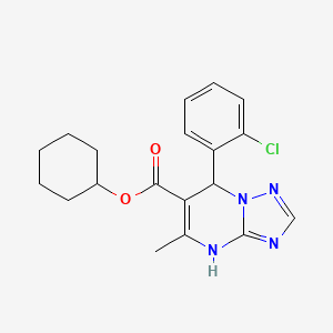 molecular formula C19H21ClN4O2 B11438283 Cyclohexyl 7-(2-chlorophenyl)-5-methyl-4,7-dihydro[1,2,4]triazolo[1,5-a]pyrimidine-6-carboxylate 