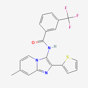 molecular formula C20H14F3N3OS B11438309 N-[7-Methyl-2-(thiophen-2-YL)imidazo[1,2-A]pyridin-3-YL]-3-(trifluoromethyl)benzamide 