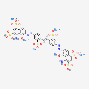 hexasodium;4-amino-6-[[4-[(E)-2-[4-[(8-amino-1-oxido-7-sulfo-5-sulfonatonaphthalen-2-yl)diazenyl]-2-sulfonatophenyl]ethenyl]-3-sulfonatophenyl]diazenyl]-5-oxido-3-sulfonaphthalene-1-sulfonate