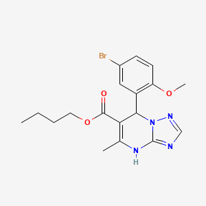 molecular formula C18H21BrN4O3 B11438357 Butyl 7-(5-bromo-2-methoxyphenyl)-5-methyl-4,7-dihydro[1,2,4]triazolo[1,5-a]pyrimidine-6-carboxylate 
