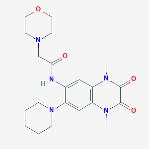 molecular formula C21H29N5O4 B11438460 N-[1,4-dimethyl-2,3-dioxo-7-(piperidin-1-yl)-1,2,3,4-tetrahydroquinoxalin-6-yl]-2-(morpholin-4-yl)acetamide 