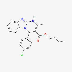 molecular formula C22H22ClN3O2 B11438490 Butyl 4-(4-chlorophenyl)-2-methyl-1,4-dihydropyrimido[1,2-a]benzimidazole-3-carboxylate 