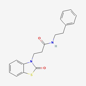 molecular formula C18H18N2O2S B11438506 3-(2-oxo-1,3-benzothiazol-3(2H)-yl)-N-(2-phenylethyl)propanamide 