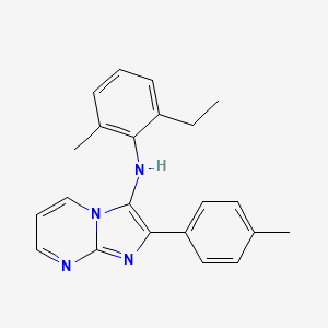 molecular formula C22H22N4 B11438514 N-(2-ethyl-6-methylphenyl)-2-(4-methylphenyl)imidazo[1,2-a]pyrimidin-3-amine 
