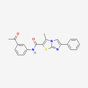 molecular formula C21H17N3O2S B11438542 N-(3-acetylphenyl)-3-methyl-6-phenylimidazo[2,1-b]thiazole-2-carboxamide 