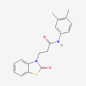 molecular formula C18H18N2O2S B11438681 N-(3,4-dimethylphenyl)-3-(2-oxo-2,3-dihydro-1,3-benzothiazol-3-yl)propanamide 