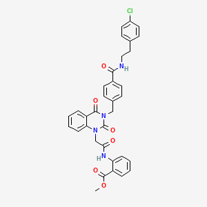 molecular formula C34H29ClN4O6 B11438705 methyl 2-(2-(3-(4-((4-chlorophenethyl)carbamoyl)benzyl)-2,4-dioxo-3,4-dihydroquinazolin-1(2H)-yl)acetamido)benzoate 