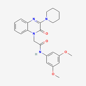 molecular formula C23H26N4O4 B11438709 N-(3,5-dimethoxyphenyl)-2-[2-oxo-3-(piperidin-1-yl)quinoxalin-1(2H)-yl]acetamide 