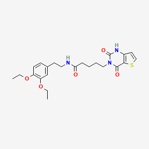 molecular formula C23H29N3O5S B11438765 N-[2-(3,4-diethoxyphenyl)ethyl]-5-(2,4-dioxo-1,4-dihydrothieno[3,2-d]pyrimidin-3(2H)-yl)pentanamide 