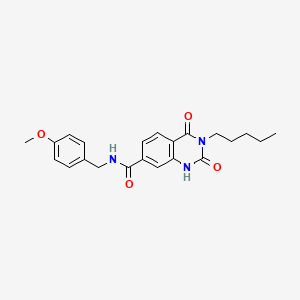 molecular formula C22H25N3O4 B11438918 N-(4-methoxybenzyl)-2,4-dioxo-3-pentyl-1,2,3,4-tetrahydroquinazoline-7-carboxamide 