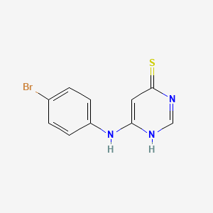 molecular formula C10H8BrN3S B11439200 6-[(4-Bromophenyl)amino]pyrimidine-4-thiol 