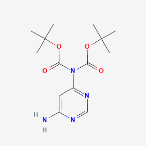 molecular formula C14H22N4O4 B1143938 6-[叔丁氧羰基)氨基]-4-氨基嘧啶 CAS No. 1364663-35-3