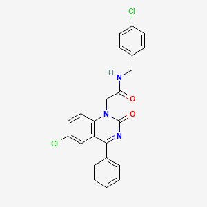 molecular formula C23H17Cl2N3O2 B11439482 N-(4-chlorobenzyl)-2-(6-chloro-2-oxo-4-phenylquinazolin-1(2H)-yl)acetamide 