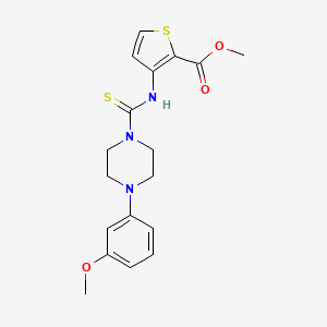 molecular formula C18H21N3O3S2 B11439493 Methyl 3-({[4-(3-methoxyphenyl)piperazin-1-yl]carbonothioyl}amino)thiophene-2-carboxylate 