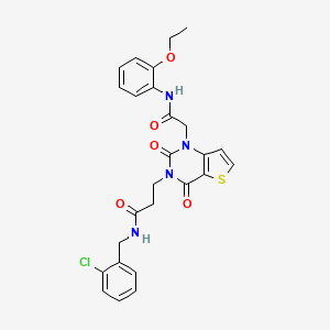 molecular formula C26H25ClN4O5S B11439513 N-(2-chlorobenzyl)-3-(1-(2-((2-ethoxyphenyl)amino)-2-oxoethyl)-2,4-dioxo-1,2-dihydrothieno[3,2-d]pyrimidin-3(4H)-yl)propanamide 