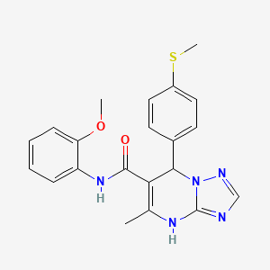molecular formula C21H21N5O2S B11439543 N-(2-methoxyphenyl)-5-methyl-7-[4-(methylsulfanyl)phenyl]-4,7-dihydro[1,2,4]triazolo[1,5-a]pyrimidine-6-carboxamide 