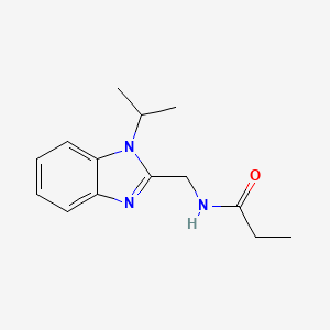 molecular formula C14H19N3O B11439558 N-{[1-(propan-2-yl)-1H-benzimidazol-2-yl]methyl}propanamide 