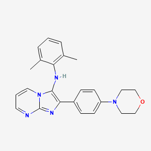 molecular formula C24H25N5O B11439611 N-(2,6-dimethylphenyl)-2-[4-(morpholin-4-yl)phenyl]imidazo[1,2-a]pyrimidin-3-amine 