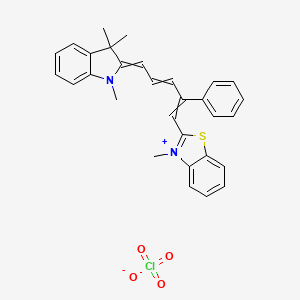 3-Methyl-2-[2-phenyl-5-(1,3,3-trimethyl-1,3-dihydro-2H-indol-2-ylidene)penta-1,3-dien-1-yl]-1,3-benzothiazol-3-ium perchlorate
