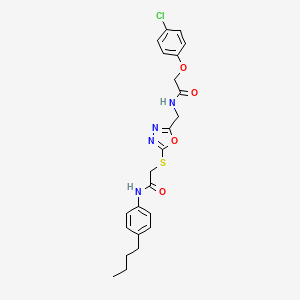 molecular formula C23H25ClN4O4S B11439678 N-(4-butylphenyl)-2-((5-((2-(4-chlorophenoxy)acetamido)methyl)-1,3,4-oxadiazol-2-yl)thio)acetamide CAS No. 851785-59-6