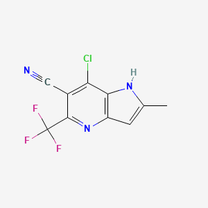 molecular formula C10H5ClF3N3 B1143985 7-chloro-2-methyl-5-(trifluoromethyl)-1H-pyrrolo[3,2-b]pyridine-6-carbonitrile CAS No. 1268521-89-6