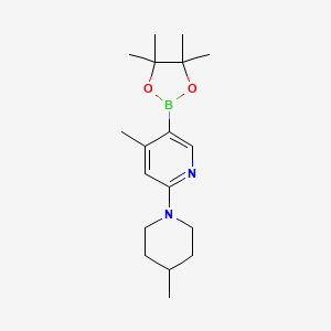 molecular formula C18H29BN2O2 B1143986 4-Methyl-2-(4-methylpiperidin-1-yl)-5-(4,4,5,5-tetramethyl-[1,3,2]dioxaborolan-2-yl)pyridine CAS No. 1352414-66-4