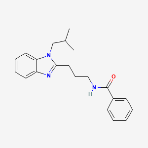 molecular formula C21H25N3O B11439876 N-{3-[1-(2-methylpropyl)-1H-benzimidazol-2-yl]propyl}benzamide 
