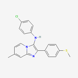 molecular formula C21H18ClN3S B11439979 N-(4-chlorophenyl)-7-methyl-2-[4-(methylsulfanyl)phenyl]imidazo[1,2-a]pyridin-3-amine 
