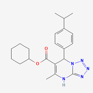 molecular formula C21H27N5O2 B11440024 Cyclohexyl 5-methyl-7-[4-(propan-2-yl)phenyl]-4,7-dihydrotetrazolo[1,5-a]pyrimidine-6-carboxylate 