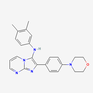 molecular formula C24H25N5O B11440102 N-(3,4-dimethylphenyl)-2-[4-(morpholin-4-yl)phenyl]imidazo[1,2-a]pyrimidin-3-amine 