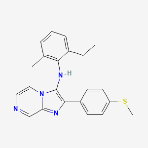 molecular formula C22H22N4S B11440118 N-(2-ethyl-6-methylphenyl)-2-[4-(methylsulfanyl)phenyl]imidazo[1,2-a]pyrazin-3-amine 