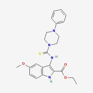 molecular formula C23H26N4O3S B11440216 ethyl 5-methoxy-3-[(4-phenylpiperazine-1-carbothioyl)amino]-1H-indole-2-carboxylate 