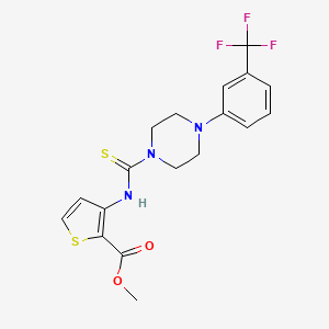 molecular formula C18H18F3N3O2S2 B11440217 Methyl 3-[({4-[3-(trifluoromethyl)phenyl]piperazin-1-yl}carbonothioyl)amino]thiophene-2-carboxylate 