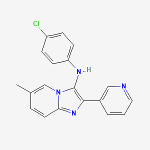 molecular formula C19H15ClN4 B11440247 N-(4-chlorophenyl)-6-methyl-2-(pyridin-3-yl)imidazo[1,2-a]pyridin-3-amine 
