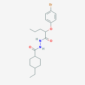 molecular formula C20H29BrN2O3 B11440319 N'-[2-(4-bromophenoxy)pentanoyl]-4-ethylcyclohexanecarbohydrazide 