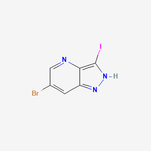 molecular formula C6H3BrIN3 B1144038 6-Bromo-3-iodo-1H-pyrazolo[4,3-b]pyridine CAS No. 1305208-17-6